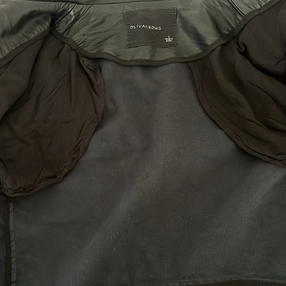 Olivaceous - Faux Leather Jacket with Zippers (L) - Picture 4 of 4